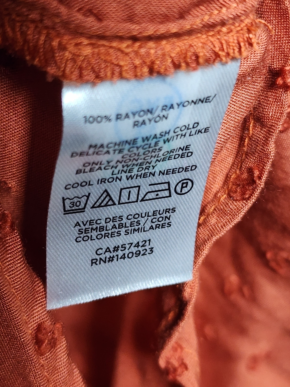 LOFT Rust Ruffle-Trim Button-Front Cap-Sleeve Blouse - Picture 5 of 8